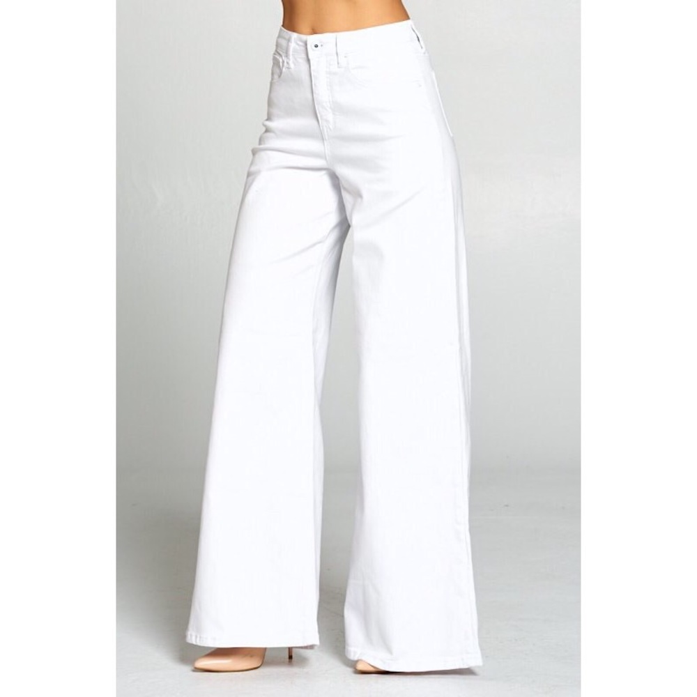 White Wide Leg Denim Jeans